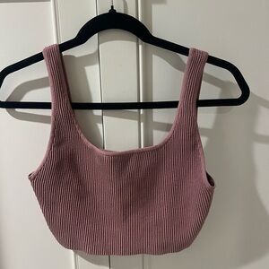 Babaton Pink Ribbed Women's Top